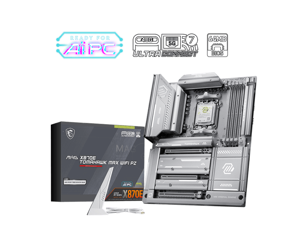 Материнская плата MSI MAG X870E TOMAHAWK MAX WIFI PZ AM5 4xDDR5 4xSATA3 RAID 4xM.2 HDMI 3xType-C ATX