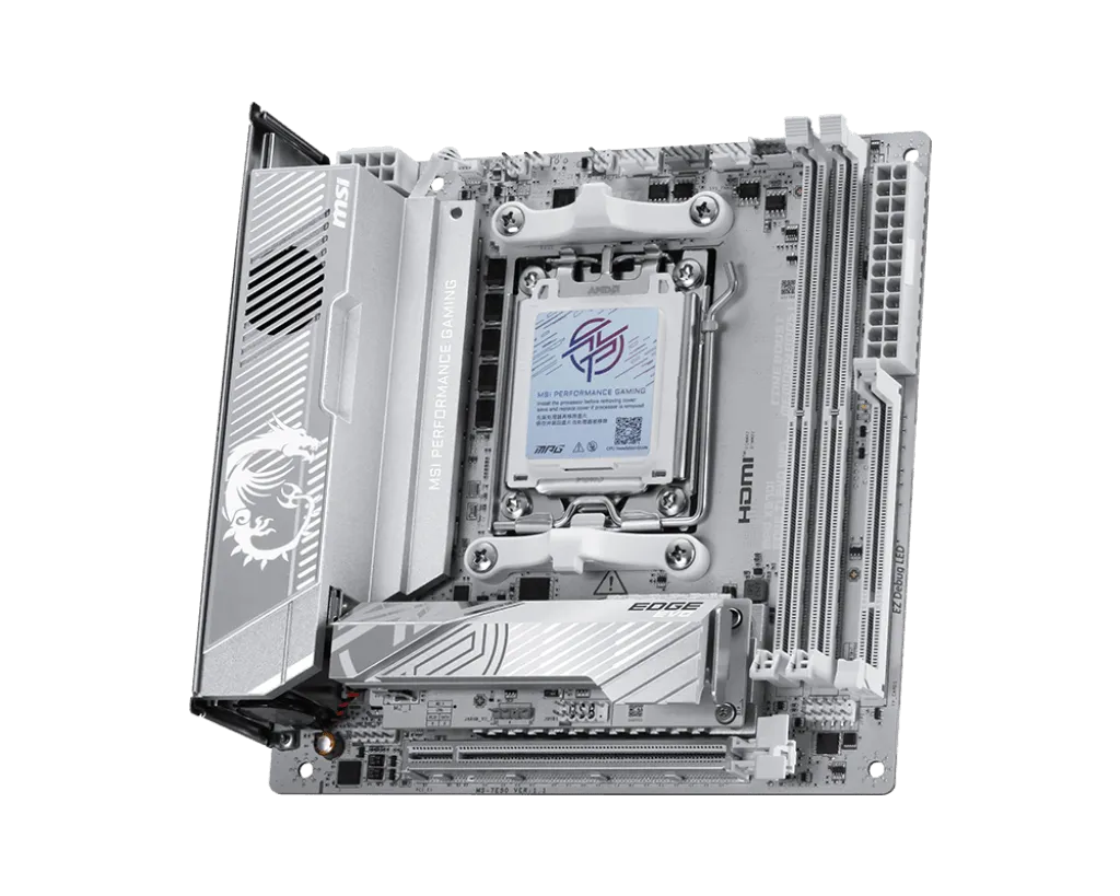 Материнская плата MSI MPG X870I EDGE TI EVO WIFI AM5 2xDDR5 2xSATA3 RAID M.2 HDMI 3xType-C mITX — фото 2