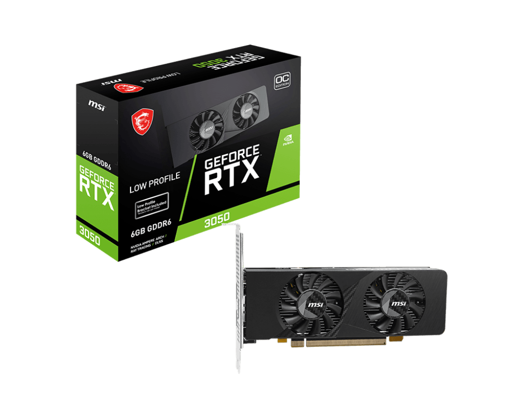 Видеокарта MSI GeForce RTX 3050 LP E 6G OC, 6G GDDR6 96-bit 2xHDMI DP