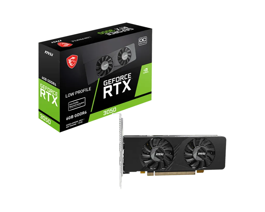 Видеокарта MSI GeForce RTX 3050 LP E 6G OC, 6G GDDR6 96-bit 2xHDMI DP