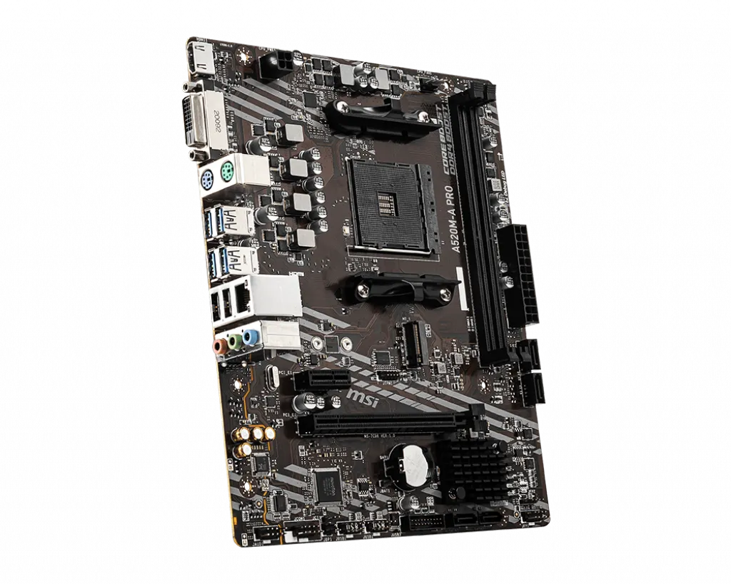 Материнская плата MSI A520M-A PRO AM4 A520 2xDDR4 4xSATA3 RAID 1xM.2 HDMI DVI mATX — фото 4