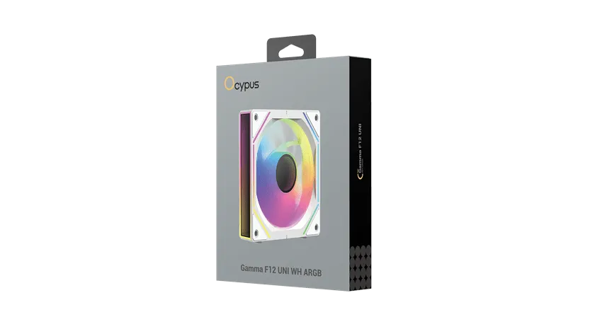 Вентилятор для корпуса Ocypus Gamma F12 UNI WH ARGB REVERSE BLADE 1x(123x120x25mm), 800-1800 RPM Бел — фото 4