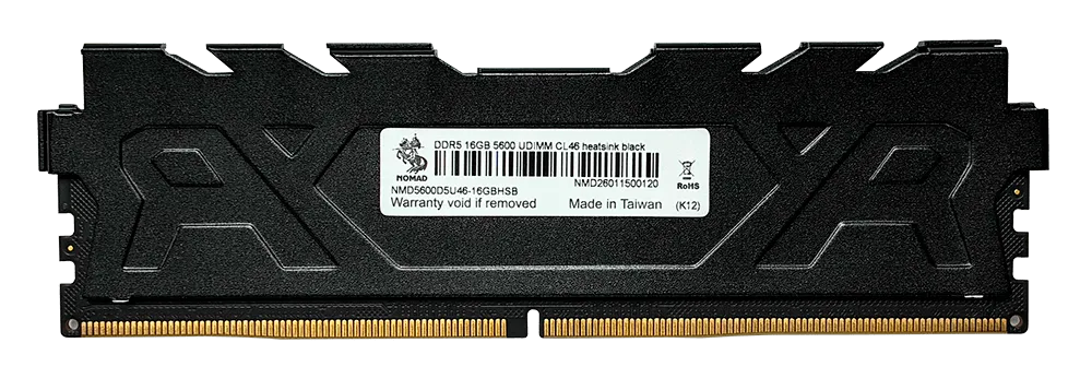 Оперативная память 16GB DDR5 5600MHz NOMAD UDIMM CL46 NMD5600D5U46-16GBHSB Heatsink Black — фото 2
