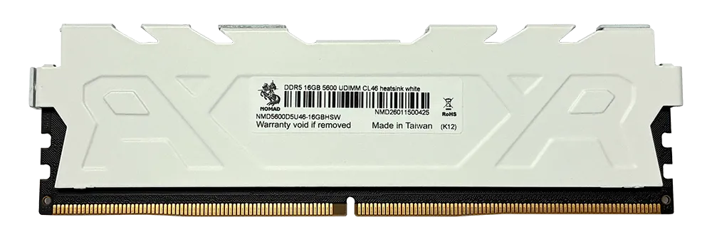 Оперативная память 16GB DDR5 5600MHz NOMAD UDIMM CL46 NMD5600D5U46-16GBHSW Heatsink White — фото 3