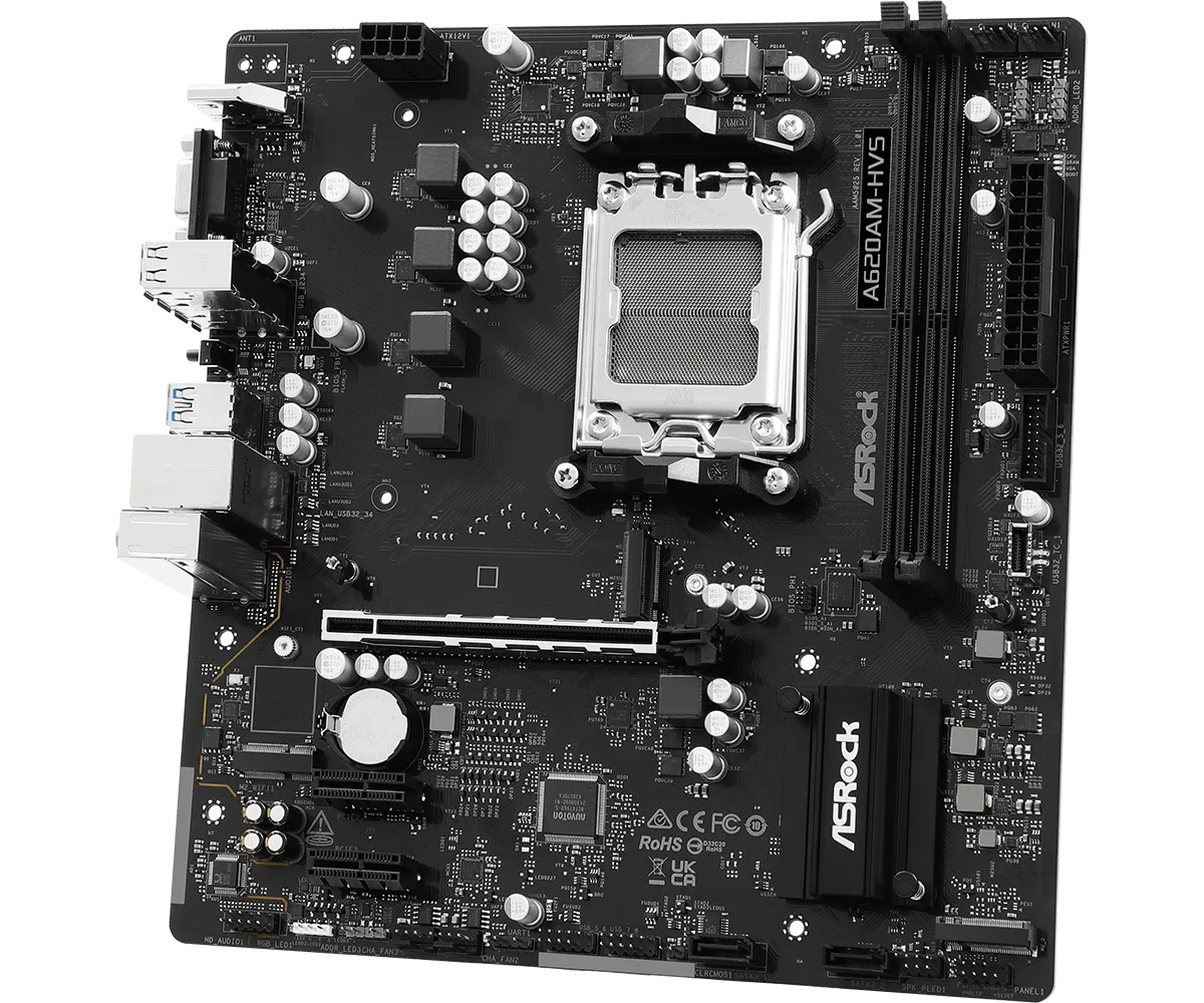 Материнская плата ASRock A620AM-HVS AM5 2xDDR5 2xSATA3 RAID 2xM.2 D-Sub HDMI mATX — фото 4