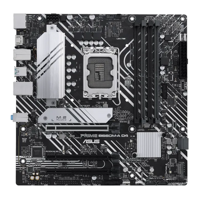 Материнская плата ASUS PRIME B660M-A D4-CSM, LGA1700 B660 4xDDR4 4xSATA3 2xM.2 RAID 2xHDMI 1xDP mATX