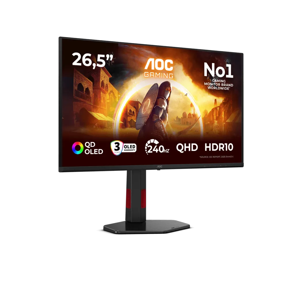 Монитор Игровой 27" AOC Q27G4ZDR QD-OLED 2560x1440 240Hz 0.03ms 400cd/m2 1,5M:1 2xHDMI 1xDP Черный — фото 2