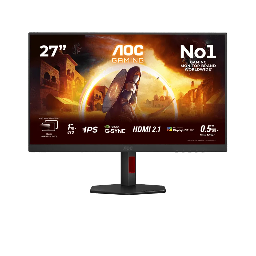 Монитор Игровой 27" AOC U27G4R IPS 3840x2160 160/320Hz 0,5/0,3ms 400cd/m2 1000:1 2xHDMI 1xDP Черный