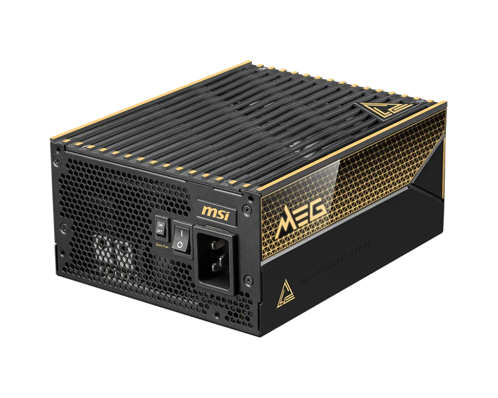 Блок питания MSI 1600W, MEG Ai1600T PCIE5, Full Modular, ATX, 80+ TITANIUM, >94%, Fan 135mm, Черный — фото 3