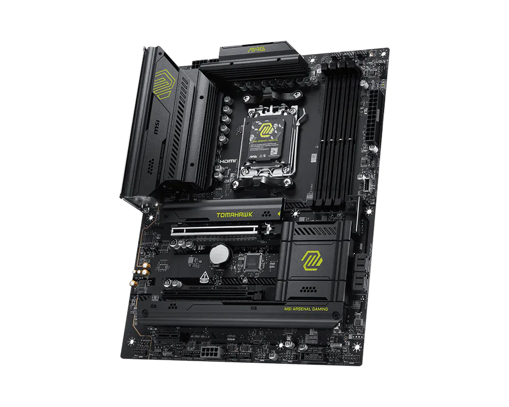 Материнская плата MSI MAG B850 TOMAHAWK WIFI AM5 B850 4xDDR5 4xSATA6G RAID 3xM.2 1xHDMI 2xType-C ATX — фото 3