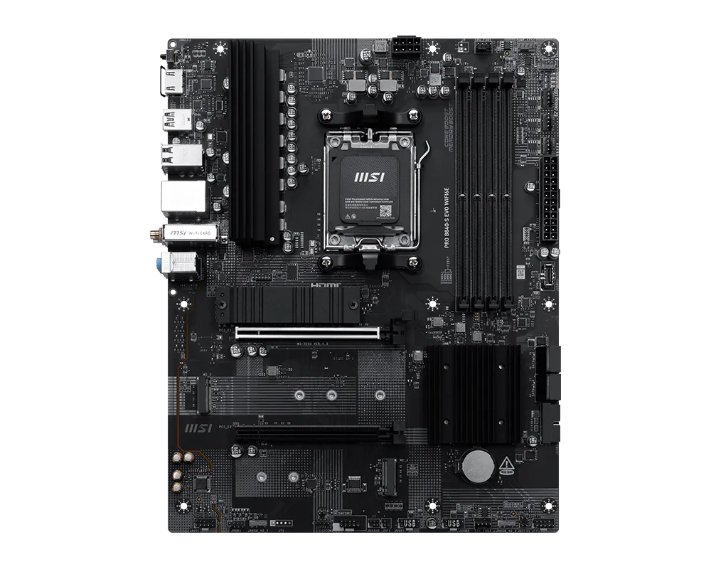 Материнская плата MSI PRO B840-S EVO WIFI6E AM5 B840 4xDDR5 4xSATA6G RAID 3xM.2 1xHDMI 1xType-C ATX