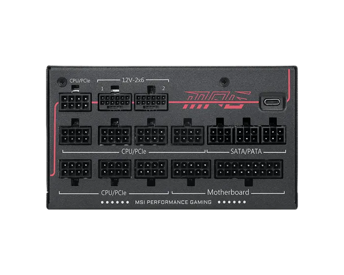 Блок питания MSI 1300W, MPG Ai1300TS PCIE5, Full Modular, ATX, 80+ TITANIUM, >94%, Fan 135mm, Черный — фото 3