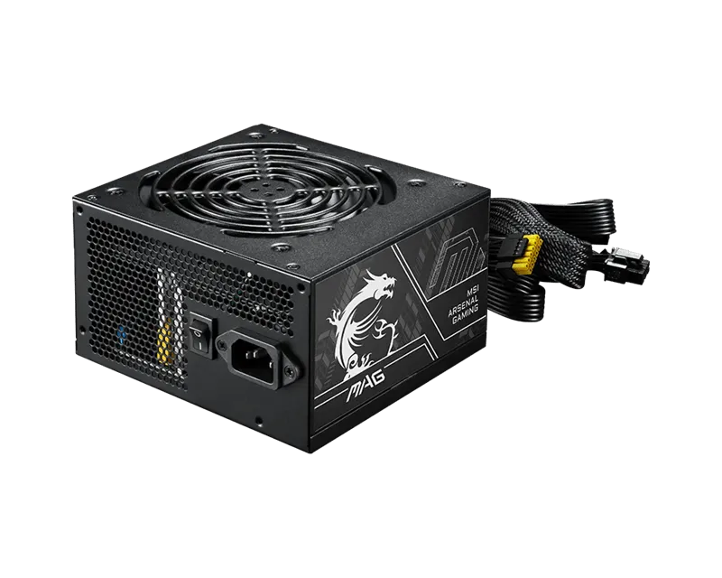 Блок питания MSI  750W, MAG A750BN PCIE5 II, Non Modular, ATX, 80+ BRONZE, >85%, Fan 120mm, Черный