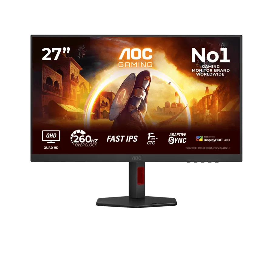Монитор Игровой 27" AOC 27G4ZR/01 IPS 1920x1080 260Hz 1ms 300cd/m2 1000:1 2xHDMI DP HAS 2x2W Черный