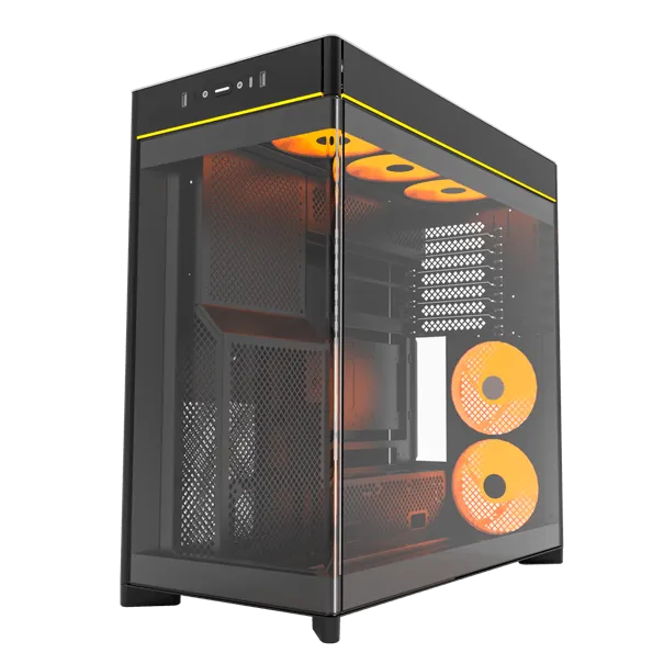 Корпус Montech HS02 PRO (B) ATX/Micro-ATX/Mini-ITX (Back-Connected MB) 2xUSB 1xType-C 1xAudio Черный — фото 2