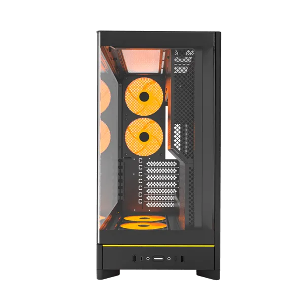 Корпус Montech HS02 PRO (B) ATX/Micro-ATX/Mini-ITX (Back-Connected MB) 2xUSB 1xType-C 1xAudio Черный — фото 3