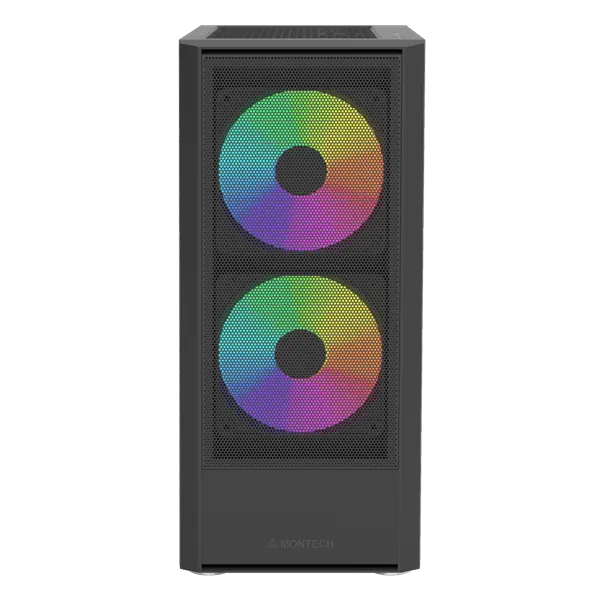 Корпус Montech X2 PLUS (B) ATX/Micro-ATX/Mini-ITX 1xUSB3.0 1xUSB2.0 1xType-C 1xAudio Черный — фото 2