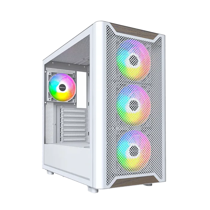 Корпус Montech XR Wood (W) ATX/Micro-ATX/Mini-ITX 2xUSB3.0 1xType-C 1xAudio 1xMic Белый