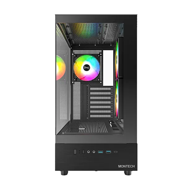 Корпус Montech XR (B) ATX/Micro-ATX/Mini-ITX 2xUSB3.0 1xType-C 1xAudio 1xMic Черный — фото 2