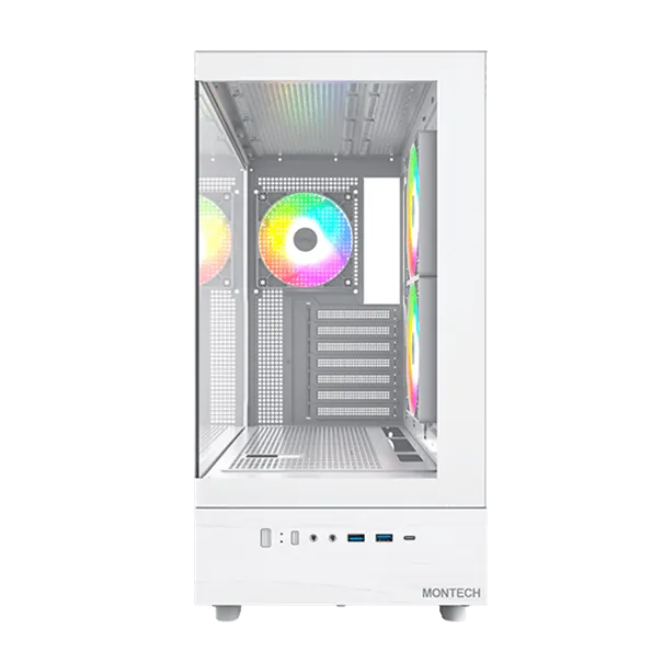 Корпус Montech XR (W) ATX/Micro-ATX/Mini-ITX 2xUSB3.0 1xType-C 1xAudio 1xMic Белый — фото 2