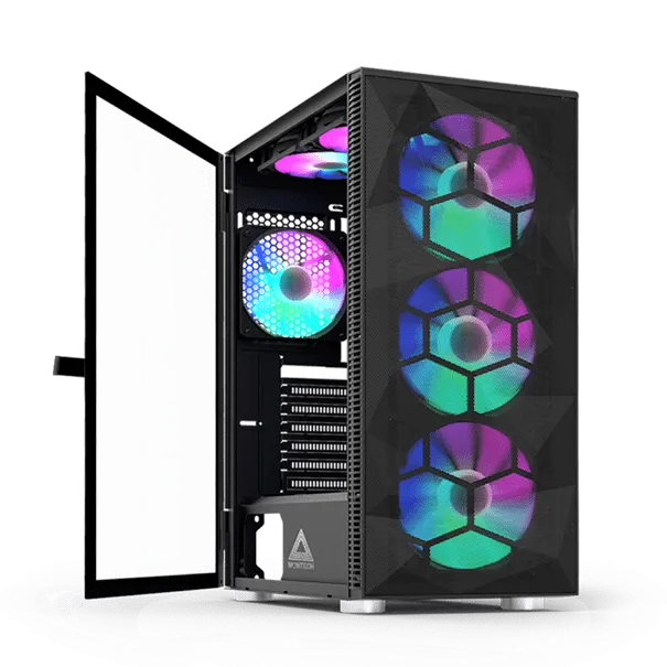 Корпус Montech X3 MESH (B) ATX/Micro-ATX/Mini-ITX 1xUSB3.0 2xUSB2.0 1xAudio 1xMic Черный — фото 2