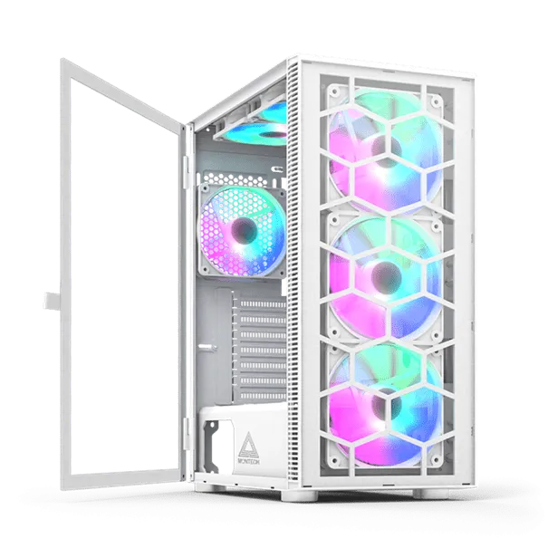 Корпус Montech X3 GLASS (W) ATX/Micro-ATX/Mini-ITX 1xUSB3.0 2xUSB2.0 1xAudio 1xMic Белый — фото 2
