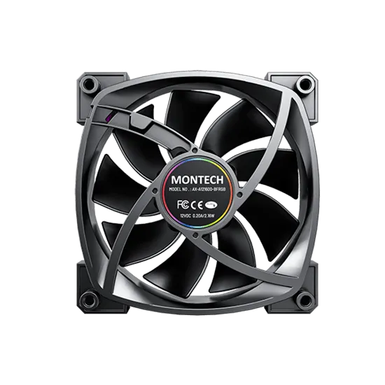 Вентилятор для корпуса Montech AX120 PWM (B) 1x(120x120x25mm) / 800-1600RPM / 59CFM / 27dBA Черный — фото 4