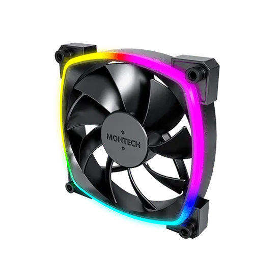 Вентилятор для корпуса Montech AX120 PWM (B) 1x(120x120x25mm) / 800-1600RPM / 59CFM / 27dBA Черный — фото 3