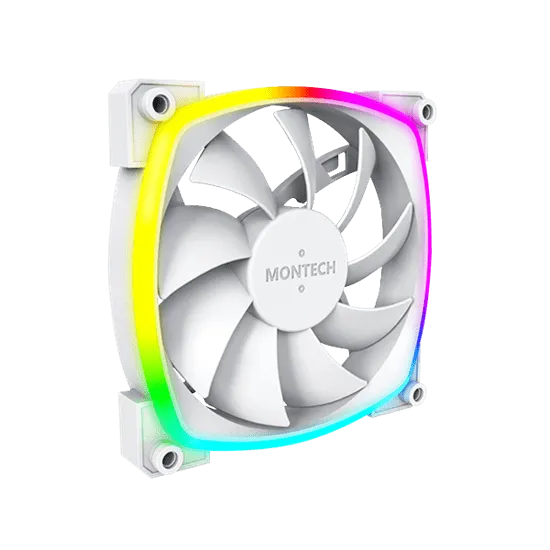 Вентилятор для корпуса Montech AX120 3 in 1 Pack (W) 3x(120x120x25mm)/800-1600RPM/59CFM/27db Белый — фото 2