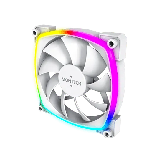 Вентилятор для корпуса Montech AX120 3 in 1 Pack (W) 3x(120x120x25mm)/800-1600RPM/59CFM/27db Белый — фото 3