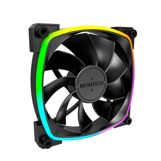 Вентилятор для корпуса Montech RX120 PWM (B) 1x(120x120x25mm)/800-1600RPM/59CFM/27dBA/Reverse Черный