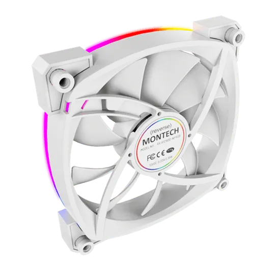 Вентилятор для корпуса Montech RX120 PWM (W) 1x(120x120x25mm)/800-1600RPM/59CFM/27dBA/Reverse Белый — фото 4