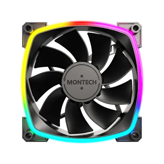 Вентилятор для корпуса Montech RX120 3 in 1 Pack (B) 3x(120x120x25mm)/800-1600RPM/59CFM/Rever Черный