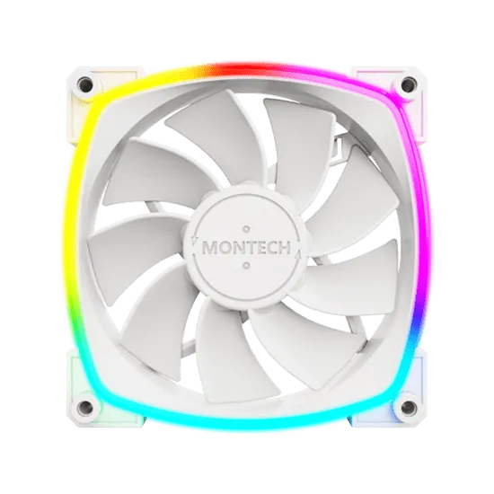 Вентилятор для корпуса Montech RX120 3 in 1 Pack (W) 3x(120x120x25mm)/800-1600RPM/59CFM/Rever Белый
