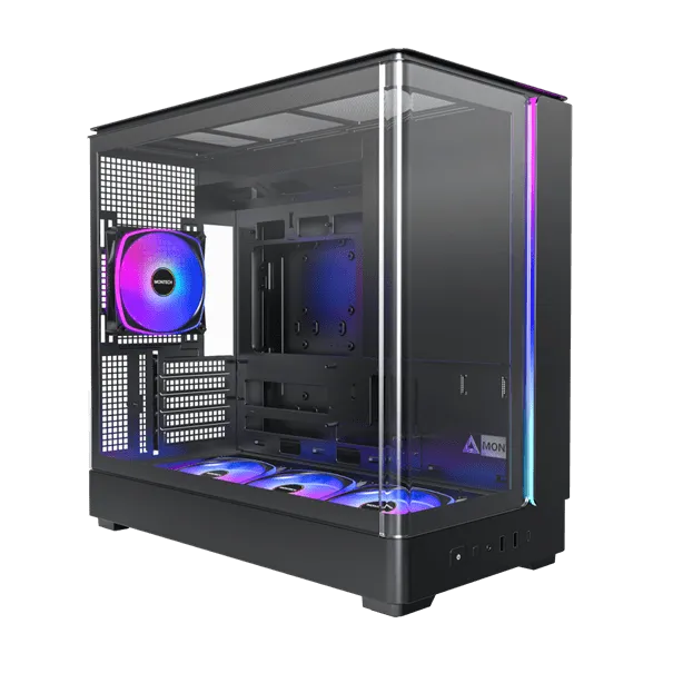 Корпус Montech KING 15 PRO (B) Micro-ATX/Mini-ITX 2xUSB3.0 1xType-C 1xAudio Черный