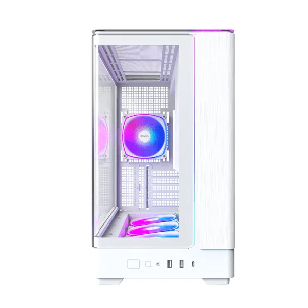 Корпус Montech KING 15 PRO (W) Micro-ATX/Mini-ITX 2xUSB3.0 1xType-C 1xAudio Белый — фото 2