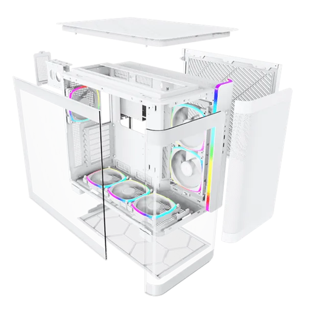 Корпус Montech KING 95 PRO (W) ATX/Micro-ATX/Mini-ITX 2xUSB3.0 1xType-C 1xAudio 1xMic Белый — фото 7