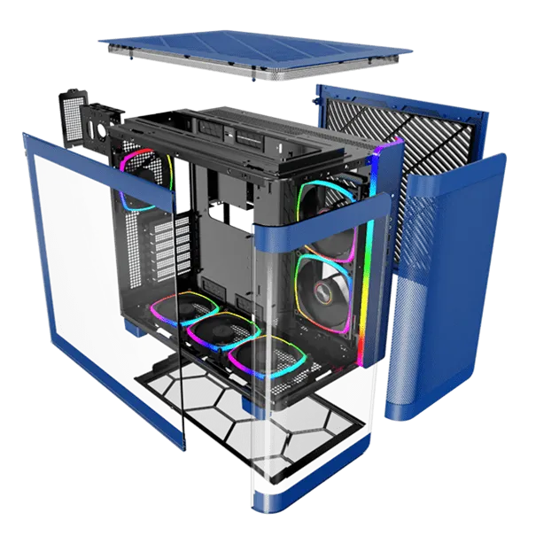 Корпус Montech KING 95 PRO (Prussian blue) ATX/Micro-ATX/Mini-ITX 2xUSB3.0 1xType-C 1xAudio Синий — фото 8