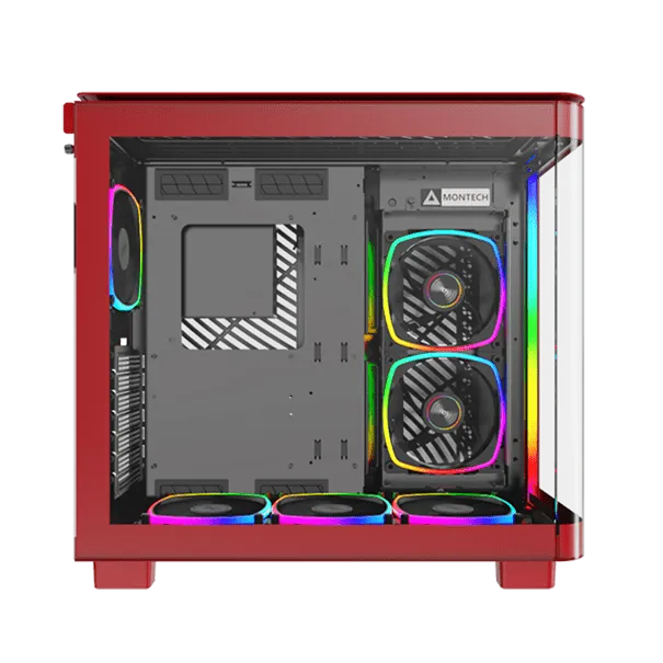 Корпус Montech KING 95 PRO (Red) ATX/Micro-ATX/Mini-ITX 2xUSB3.0 1xType-C 1xAudio 1xMic Красный — фото 4
