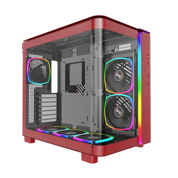 Корпус Montech KING 95 PRO (Red) ATX/Micro-ATX/Mini-ITX 2xUSB3.0 1xType-C 1xAudio 1xMic Красный