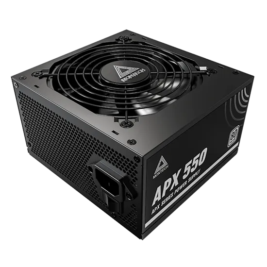 Блок питания Montech  550W, APX 550W, Non Modular, ATX, 80+ WHITE, КПД 90%, Fan 120mm, Черный — фото 3