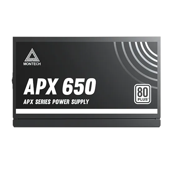 Блок питания Montech  650W, APX 650W, Non Modular, ATX, 80+ WHITE, КПД 90%, Fan 120mm, Черный — фото 4