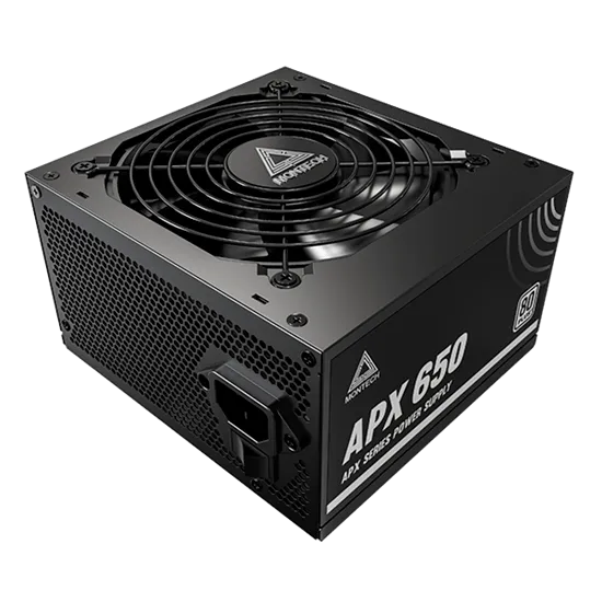 Блок питания Montech  650W, APX 650W, Non Modular, ATX, 80+ WHITE, КПД 90%, Fan 120mm, Черный — фото 3