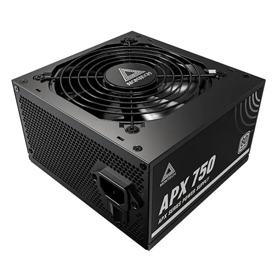 Блок питания Montech  750W, APX 750W, Non Modular, ATX, 80+ WHITE, КПД 90%, Fan 120mm, Черный — фото 3