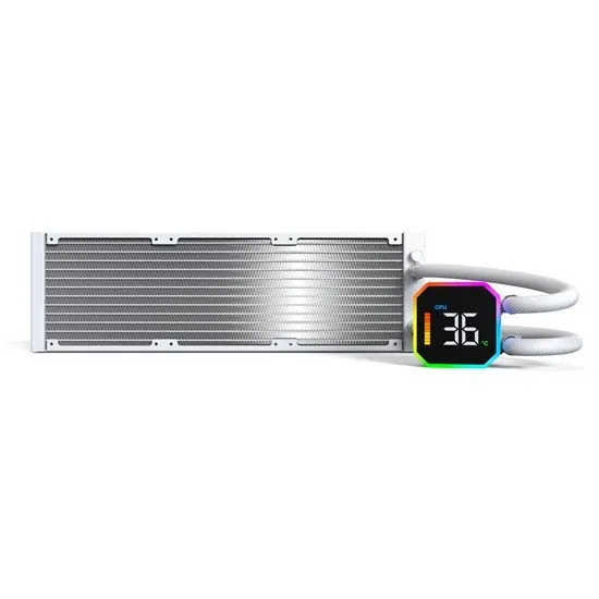 Водяное охлаждение для CPU Montech HyperFlow Digital 360 (W) TDP 350W 3x120 115x-1851/AM3-AM5 White — фото 4