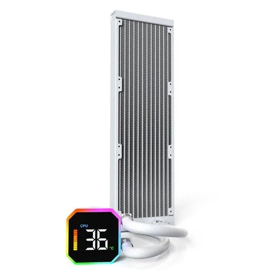 Водяное охлаждение для CPU Montech HyperFlow Digital 360 (W) TDP 350W 3x120 115x-1851/AM3-AM5 White — фото 2