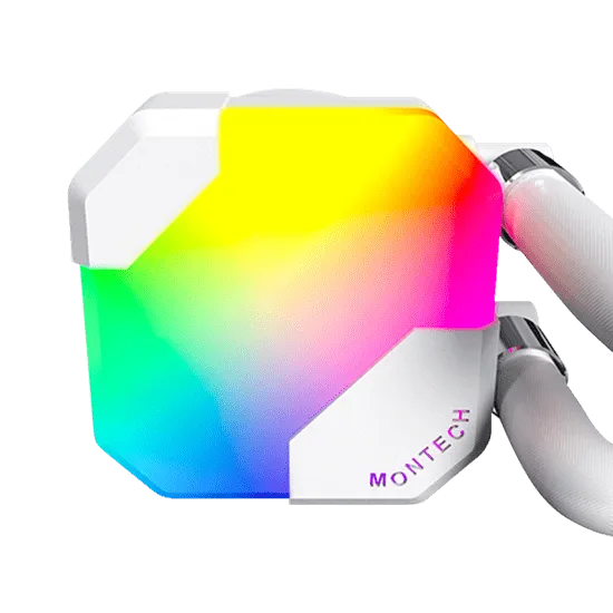 Водяное охлаждение для CPU Montech HyperFlow ARGB 360 (W) TDP 320W 3x120 115x-1851/AM3-AM5 White — фото 5