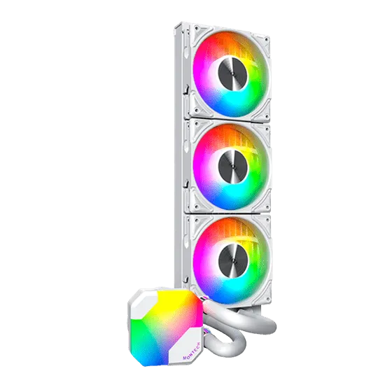 Водяное охлаждение для CPU Montech HyperFlow ARGB 360 (W) TDP 320W 3x120 115x-1851/AM3-AM5 White