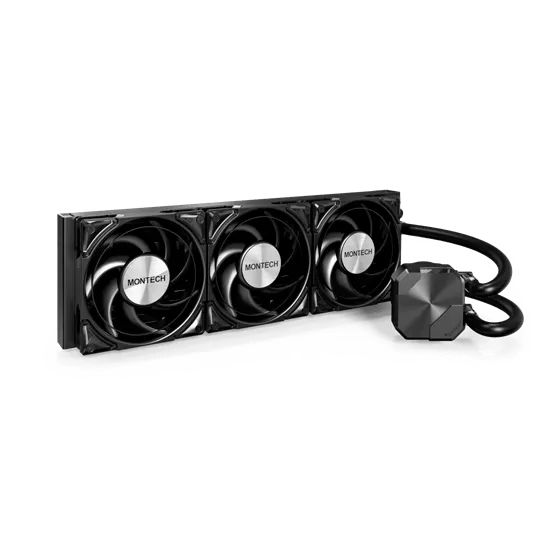 Водяное охлаждение для CPU Montech HyperFlow Silent 360 (B) TDP 350W 3x120 115x-1851/AM3-AM5 Black — фото 2