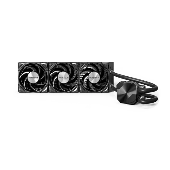 Водяное охлаждение для CPU Montech HyperFlow Silent 360 (B) TDP 350W 3x120 115x-1851/AM3-AM5 Black — фото 3